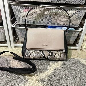 Kate Spade Black and Cream Snake Print Handbag